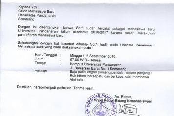 Pemberitah OSPEK Mahasiswa Baru 2016