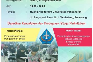 Penerimaan Mahasiswa Baru Universitas Pandanaran melalui jalur Ujian Tertulis (UTUL)