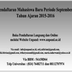 Penerimaan Mahasiswa Baru Tahun Ajaran 2015 - 2016